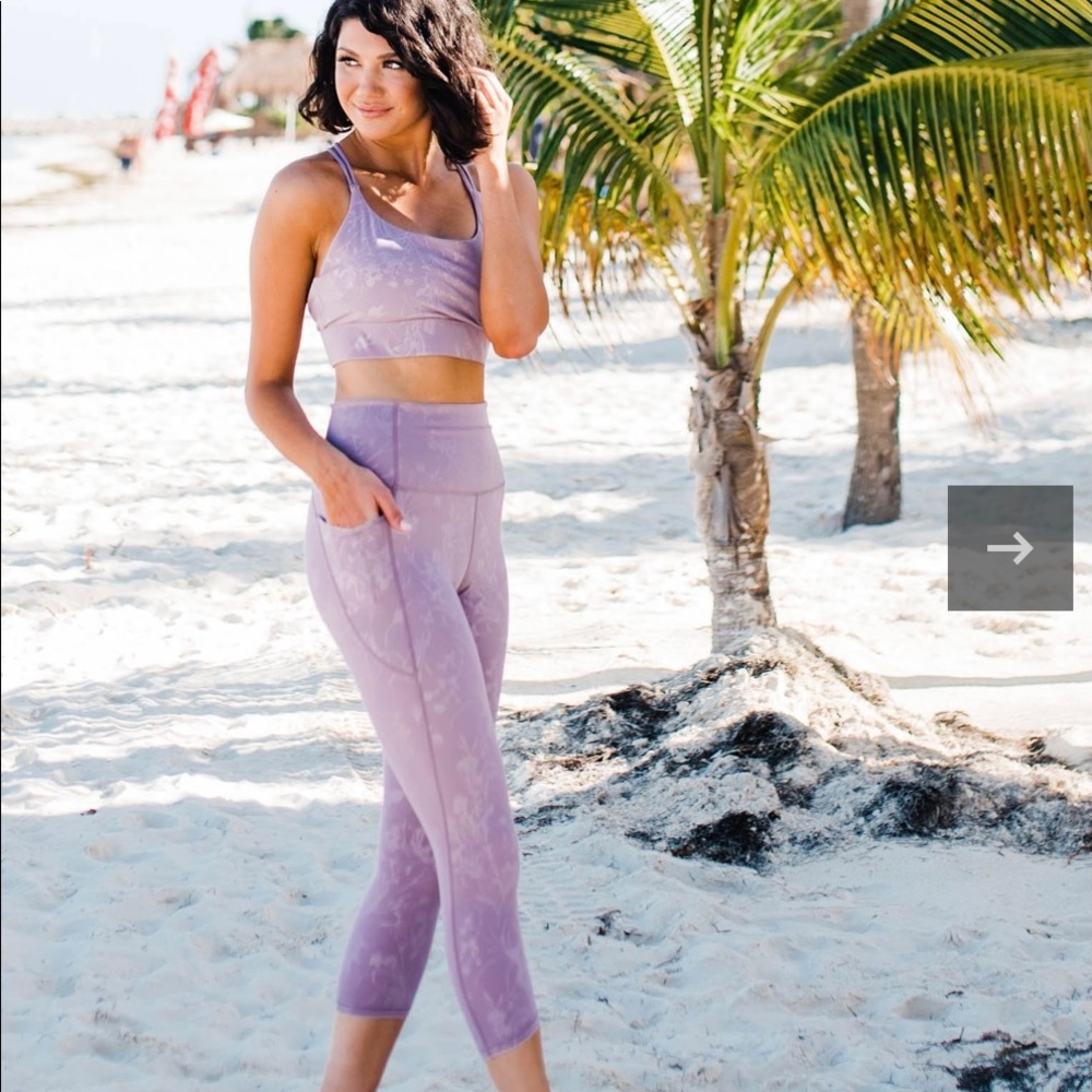 Zyia active Lilac floral pocket hi-rise
